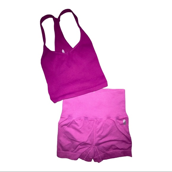 NEW Free People Movement Happiness Runs Sweetheart Crop top & Good Karma Shorts - Picture 2 of 7